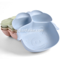 4ピースの貯金箱の形の竹繊維の子食器